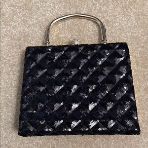 Glamorous Evening Gold hardware with black Sequin purse NWOT